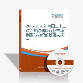 2016-2020年中國二十二碳六烯酸油脂市場前景及融資戰略咨詢分析